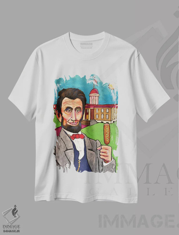 تیشرت سفید طرح دار لینکلن در کاخ کنگره، دکور آمریکایی اثر دیویدای هینْدز | immage.ir