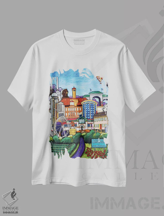 تیشرت سفید طرح دار به اسپرینگفیلد خوش آمدید، تزئینی اثر دیویدای هینْدز | immage.ir