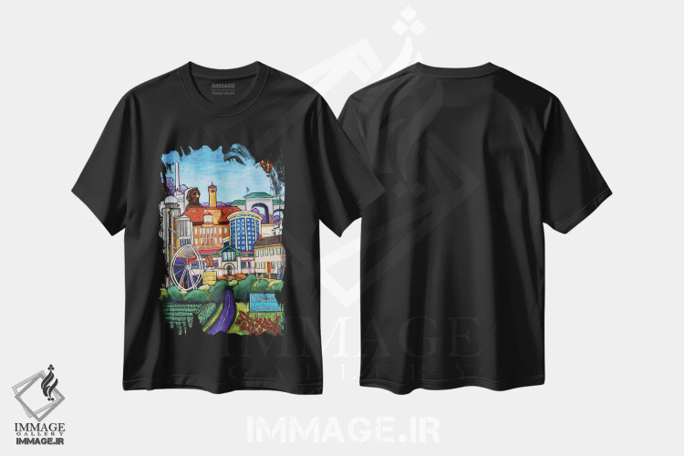 تیشرت مشکی طرح دار به اسپرینگفیلد خوش آمدید، تزئینی اثر دیویدای هینْدز | فروشگاه ایماژ