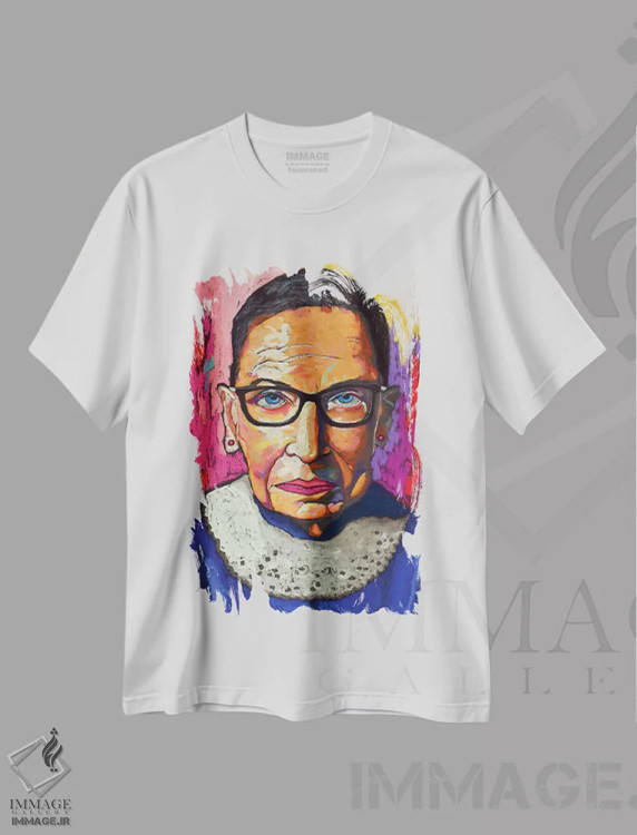 تیشرت سفید طرح دار روث بیدر گینزبرگ، تزئینی اثر دیویدای هینْدز | فروشگاه ایماژ