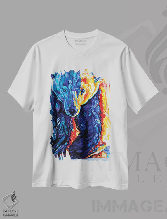 تیشرت سفید طرح دار یخ نازک، هنر فاخر معاصر اثر دریک هیگینز | فروشگاه ایماژ