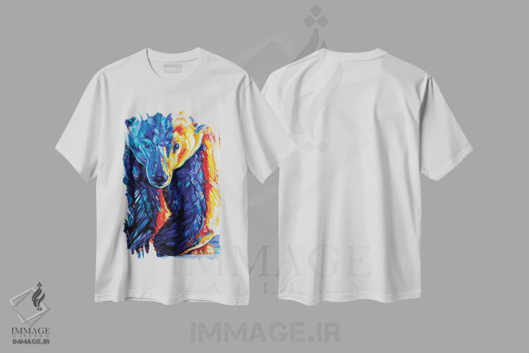 تیشرت سفید طرح دار یخ نازک، هنر فاخر معاصر اثر دریک هیگینز | فروشگاه ایماژ