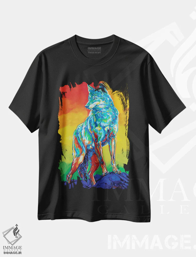 تیشرت مشکی طرح دار مادر کوه یوهو، هنر فاخر معاصر اثر دریک هیگینز | فروشگاه ایماژ