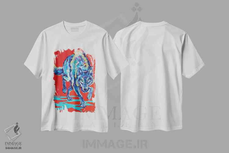 تیشرت سفید طرح دار گرگ جویبار کوسکاناکس، دکور کلبه و لژ اثر دریک هیگینز | فروشگاه ایماژ