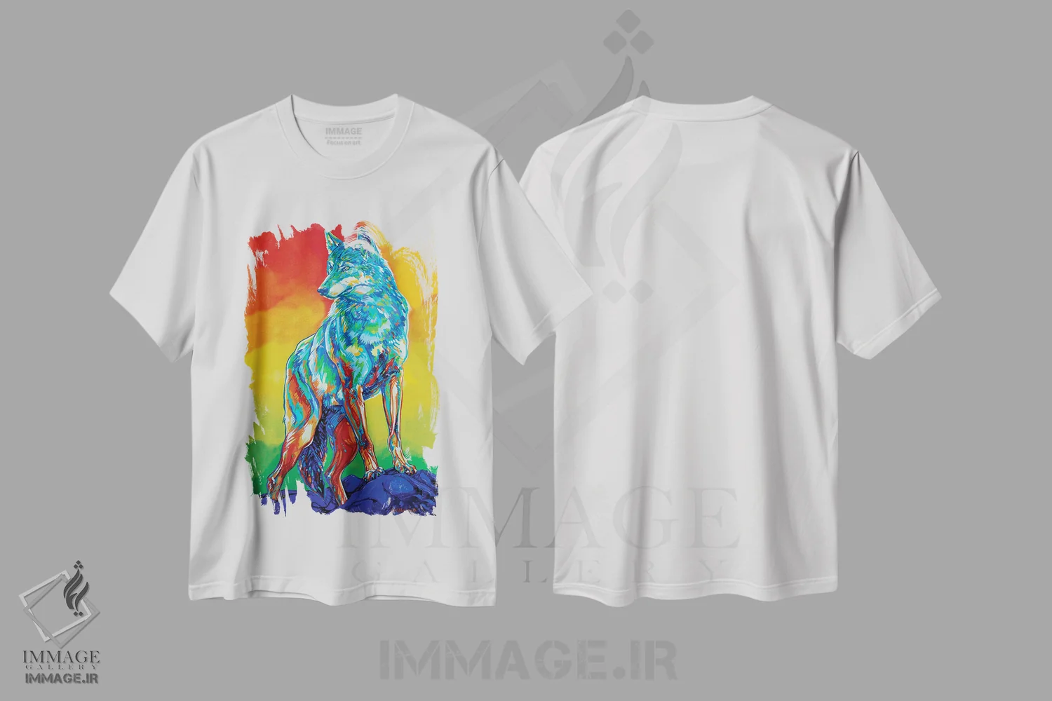 تیشرت سفید طرح دار مادر کوه یوهو، هنر فاخر معاصر اثر دریک هیگینز | immage.ir