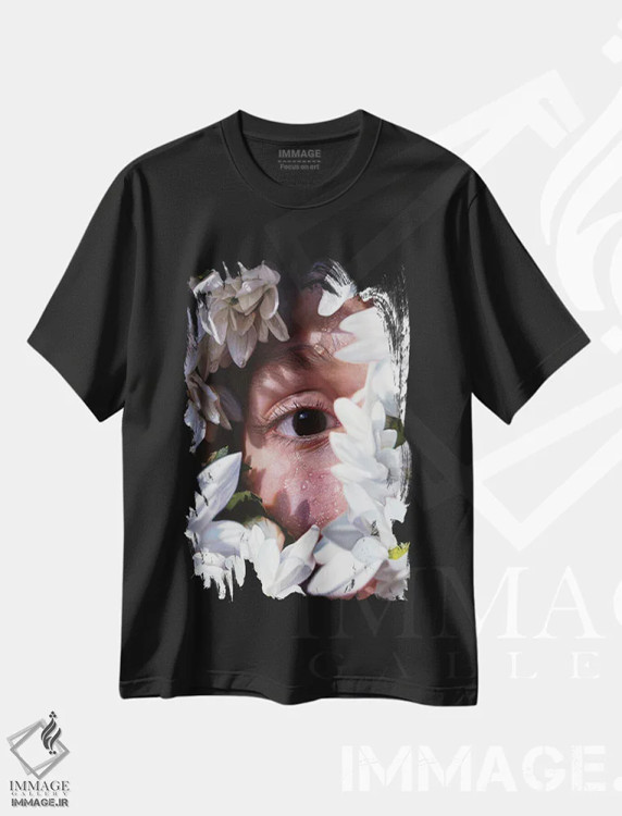 تیشرت مشکی طرح دار پرواز رقصان، هنر فاخر معاصر اثر دیوید شپرد | فروشگاه ایماژ