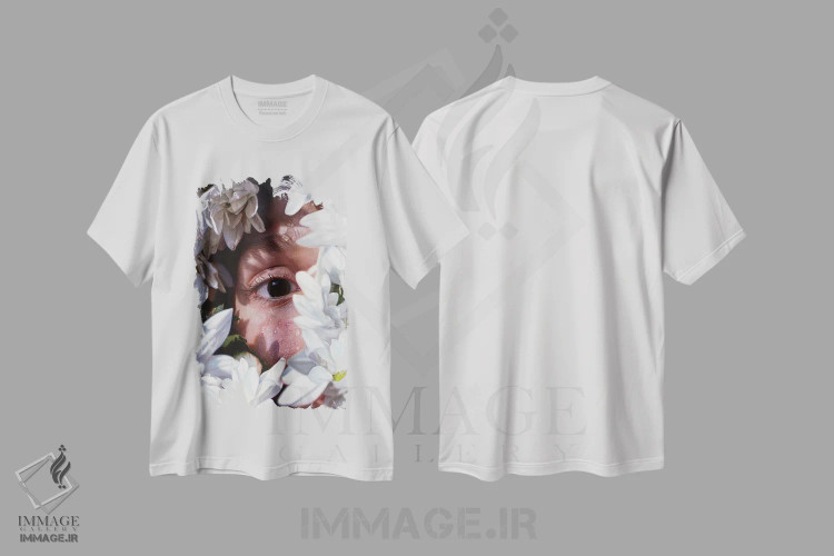 تیشرت سفید طرح دار پرواز رقصان، هنر فاخر معاصر اثر دیوید شپرد | immage.ir