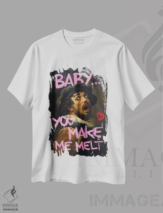تیشرت سفید طرح دار کودک ذوب شده، هنر دیجیتال اثر دیکاتمی | immage.ir