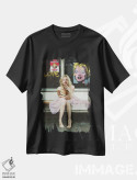 تیشرت مشکی طرح دار مرلین جدید، باربیکور اثر دیکاتمی | immage.ir