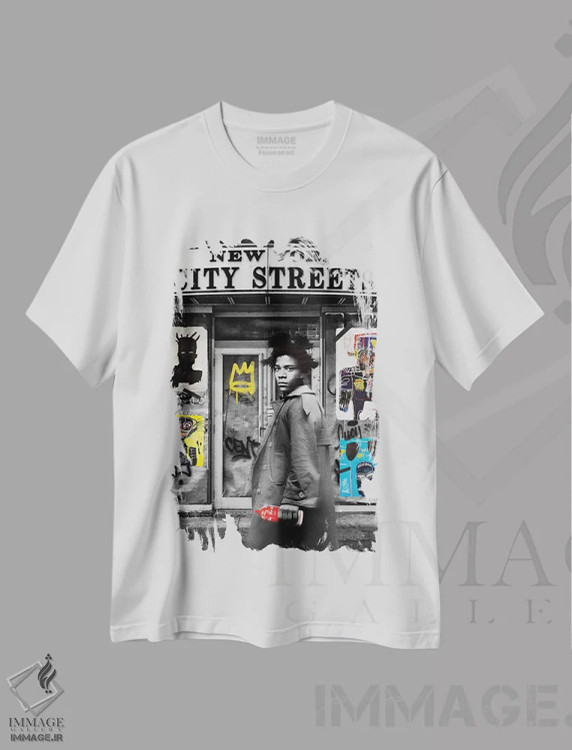 تیشرت سفید طرح دار خیابان های نیویورک سیتی، هنر دیجیتال اثر دیکاتمی | immage.ir