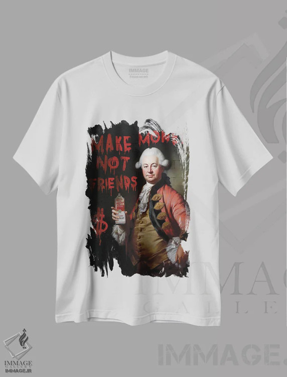 تیشرت سفید طرح دار پول درآوردن، هنر دیجیتال اثر دیکاتمی | immage.ir