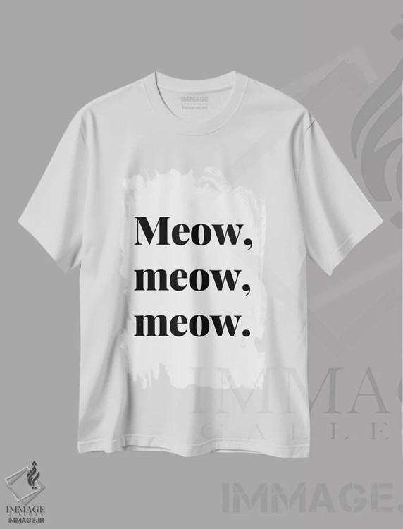 تیشرت سفید طرح دار میو میو میو، هنر دیجیتال سیاه و سفید اثر پیج ترنر | فروشگاه ایماژ