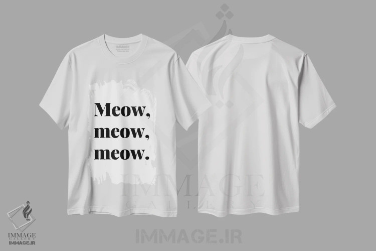 تیشرت سفید طرح دار میو میو میو، هنر دیجیتال سیاه و سفید اثر پیج ترنر | فروشگاه ایماژ