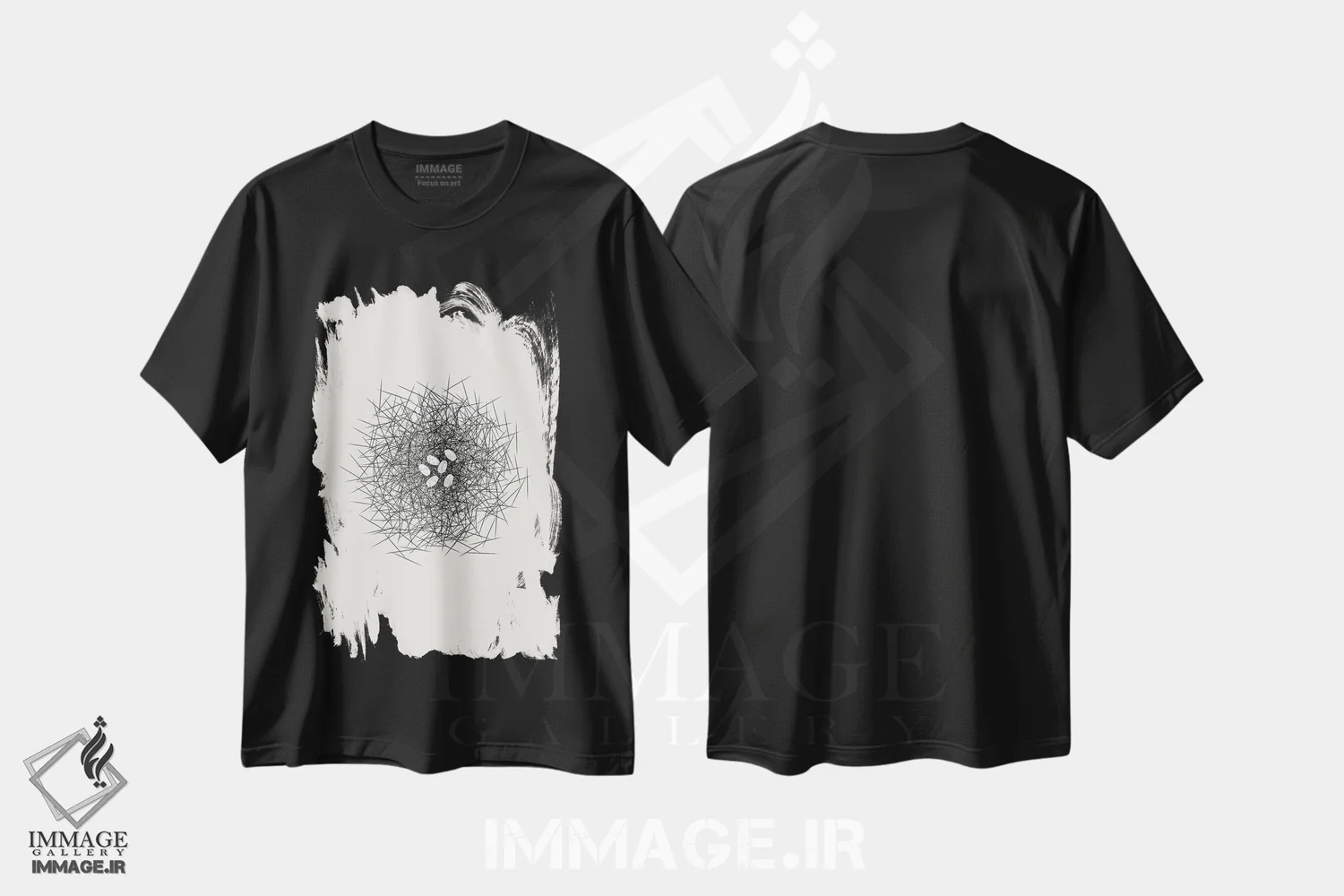 تیشرت مشکی طرح دار مجموعه لانه، تزئینی اثر پیج ترنر | فروشگاه ایماژ