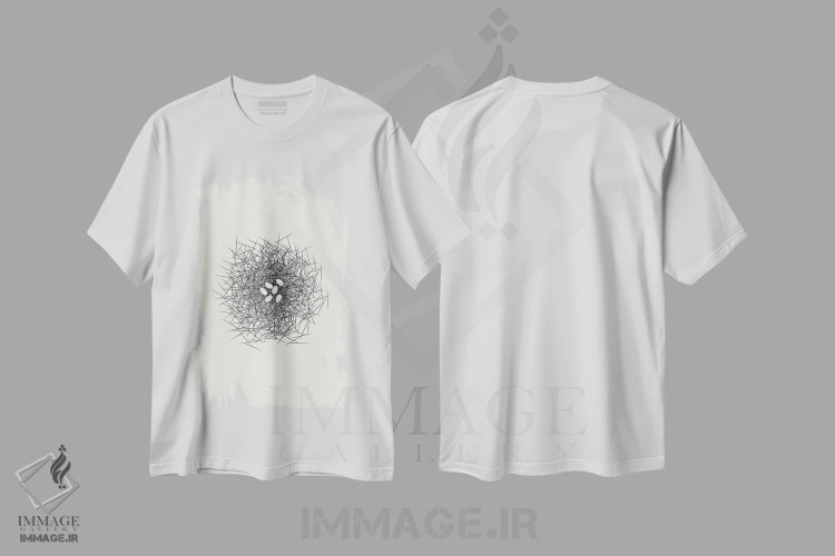 تیشرت سفید طرح دار مجموعه لانه، تزئینی اثر پیج ترنر | immage.ir