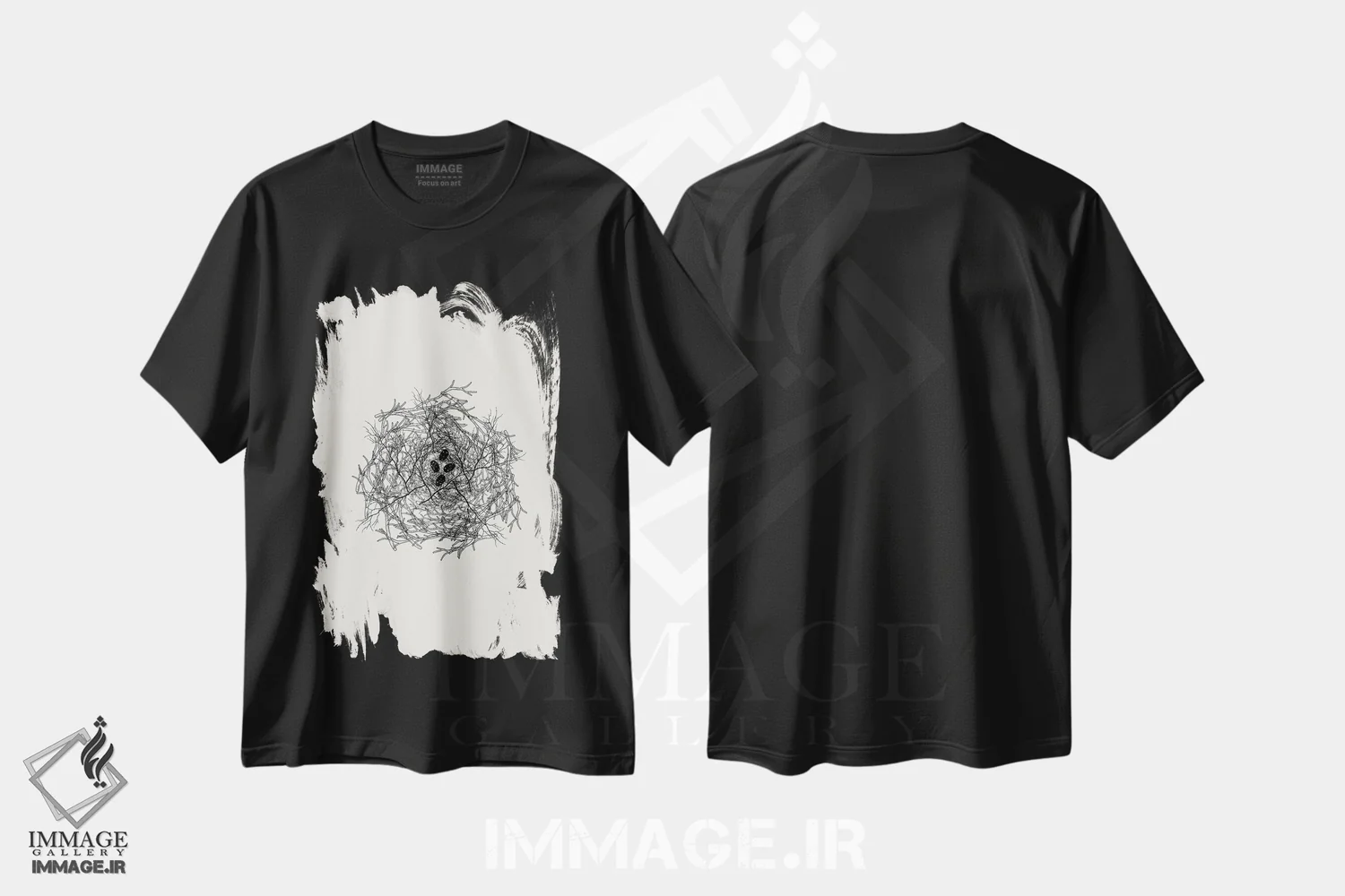 تیشرت مشکی طرح دار مجموعه لانه، تزئینی اثر پیج ترنر | immage.ir