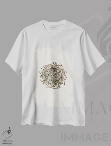 تیشرت سفید طرح دار مجموعه لانه، هنر دیجیتال اثر پیج ترنر | فروشگاه ایماژ