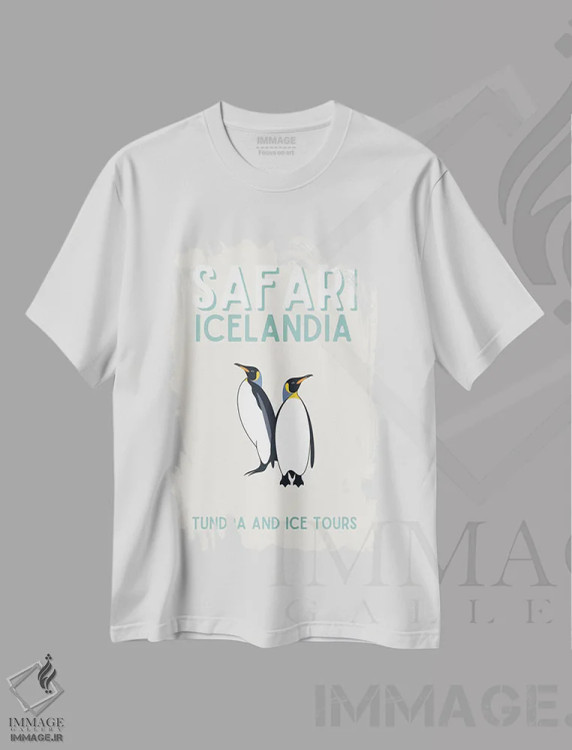 تیشرت سفید طرح دار مجموعه سافاری، هنر دیجیتال اثر پیج ترنر | فروشگاه ایماژ