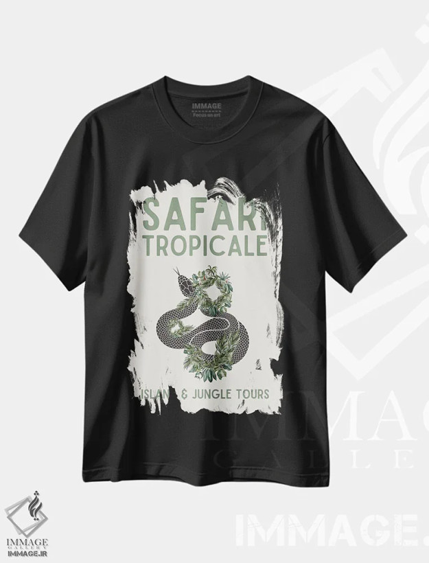 تیشرت مشکی طرح دار مجموعه سافاری، تزئینی اثر پیج ترنر | فروشگاه ایماژ