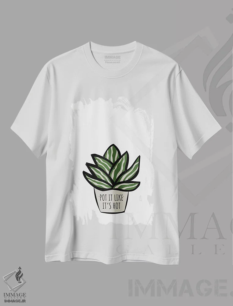 تیشرت سفید طرح دار گلدونت رو مثل داغ ها بکار!، تزئینی اثر پیج ترنر | فروشگاه ایماژ