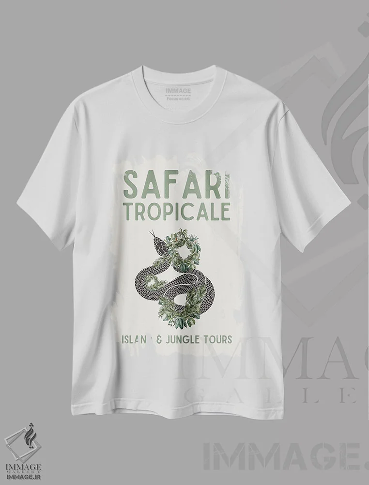 تیشرت سفید طرح دار مجموعه سافاری، تزئینی اثر پیج ترنر | immage.ir
