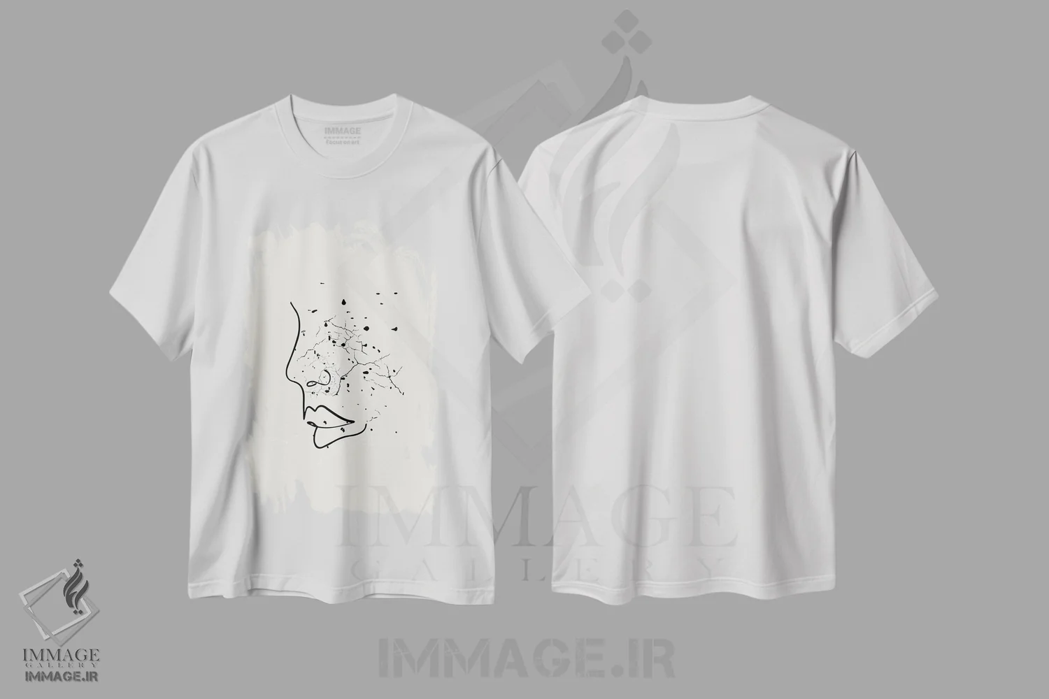 تیشرت سفید طرح دار مجموعه چهره خال خالی، تزئینی اثر پیج ترنر | immage.ir