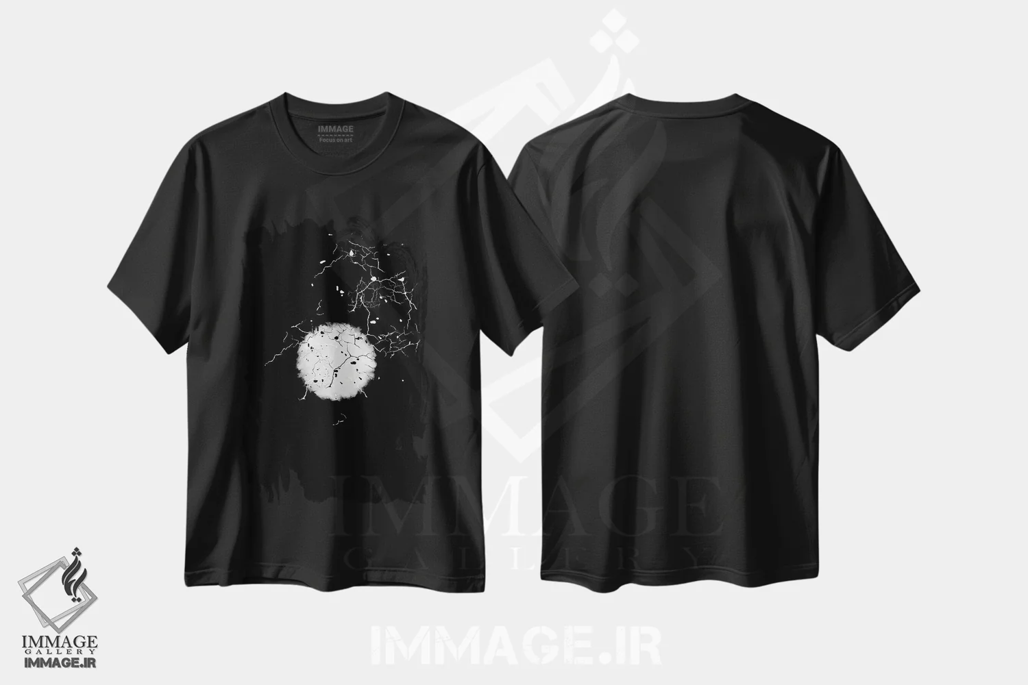 تیشرت مشکی طرح دار دود و آینه اثر پیج ترنر | immage.ir