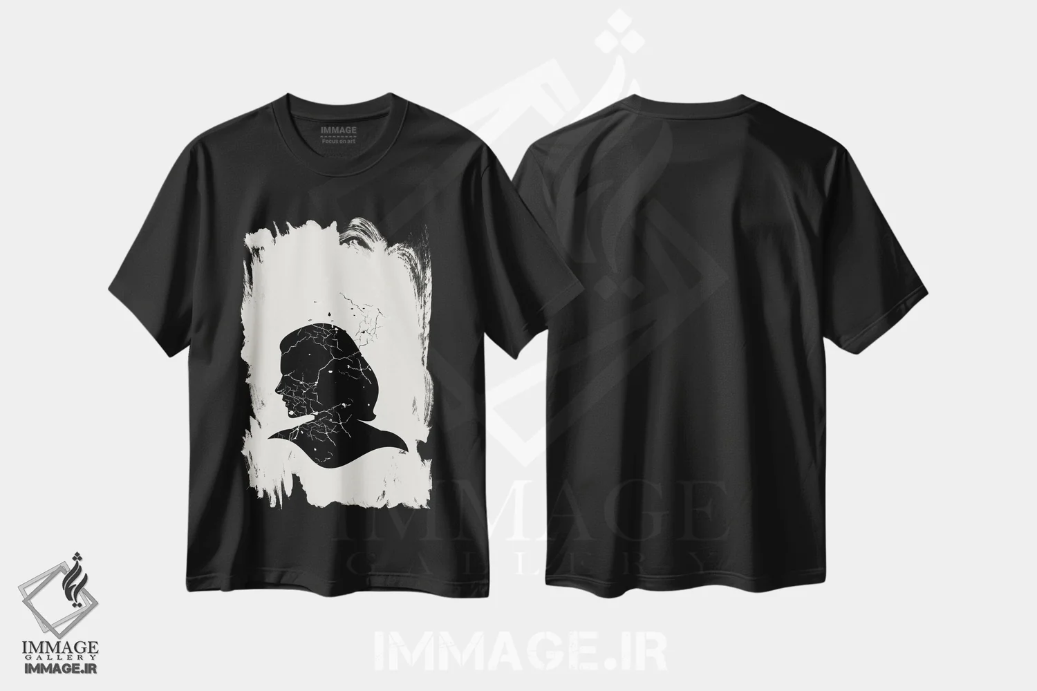 تیشرت مشکی طرح دار مجموعه سیلوئت خال خالی، دکوراسیون جایگزین اثر پیج ترنر | فروشگاه ایماژ