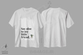 تیشرت سفید طرح دار سلام کن به دوست کوچولوم - آلوئه!، تزئینی اثر پیج ترنر | فروشگاه ایماژ