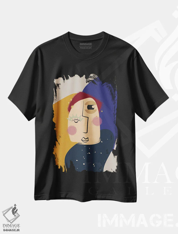 تیشرت مشکی طرح دار مرد ستاره ای، تزئینی اثر پیج ترنر | immage.ir