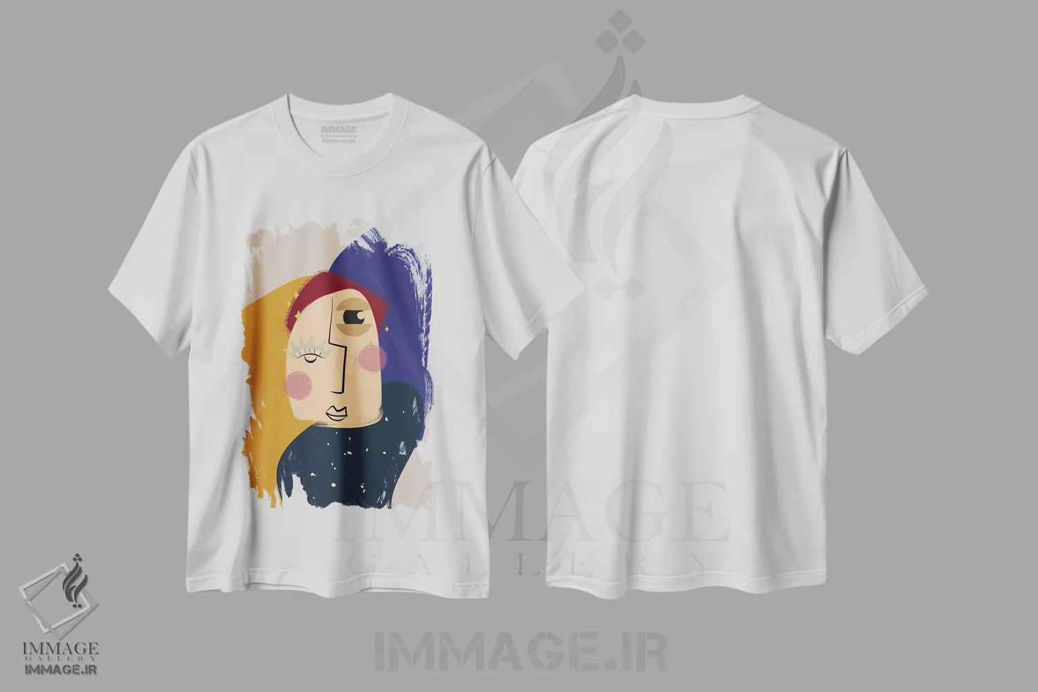 تیشرت سفید طرح دار مرد ستاره ای، تزئینی اثر پیج ترنر | فروشگاه ایماژ