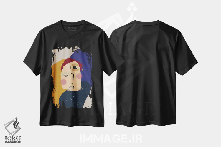 تیشرت مشکی طرح دار مرد ستاره ای، تزئینی اثر پیج ترنر | immage.ir