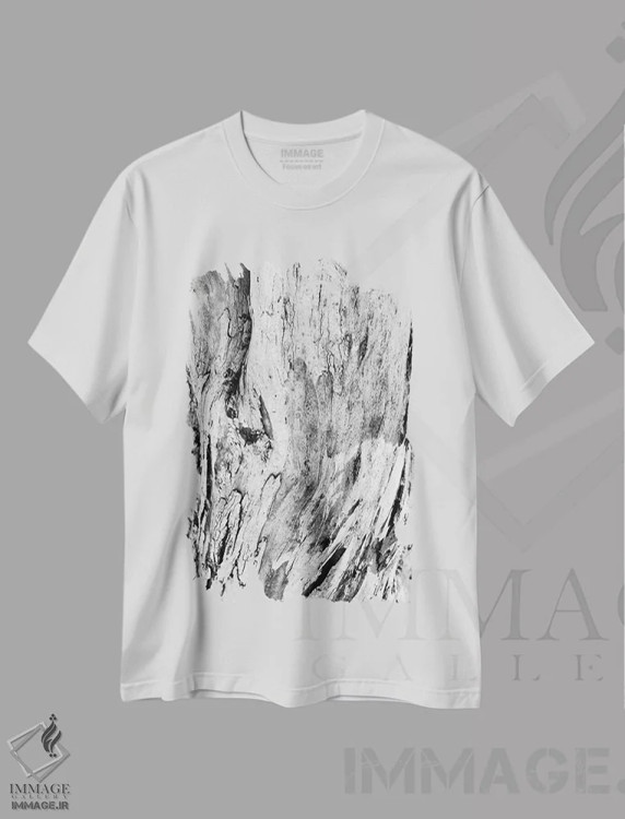 تیشرت سفید طرح دار عکاسی انتزاعی پوست درخت سیاه و سفید، عکاسی سیاه و سفید اثر پیج ترنر | immage.ir