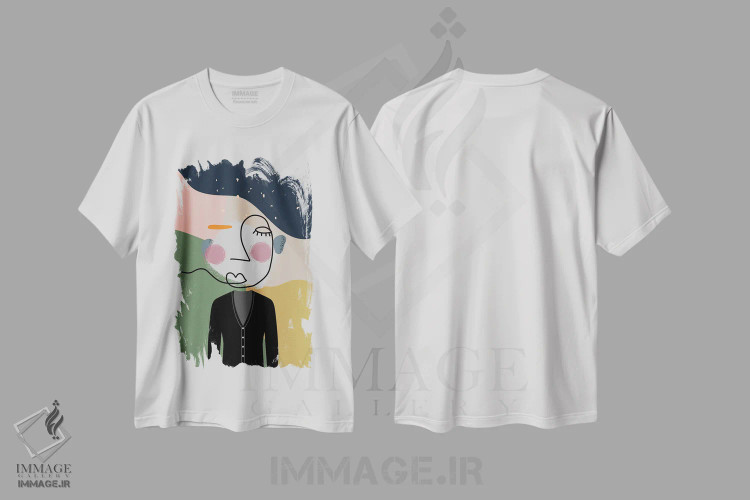 تیشرت سفید طرح دار اثر شاهزاده - نقاشی خطی مدرن و قدیمی انتزاعی، تزئینی اثر پیج ترنر | فروشگاه ایماژ