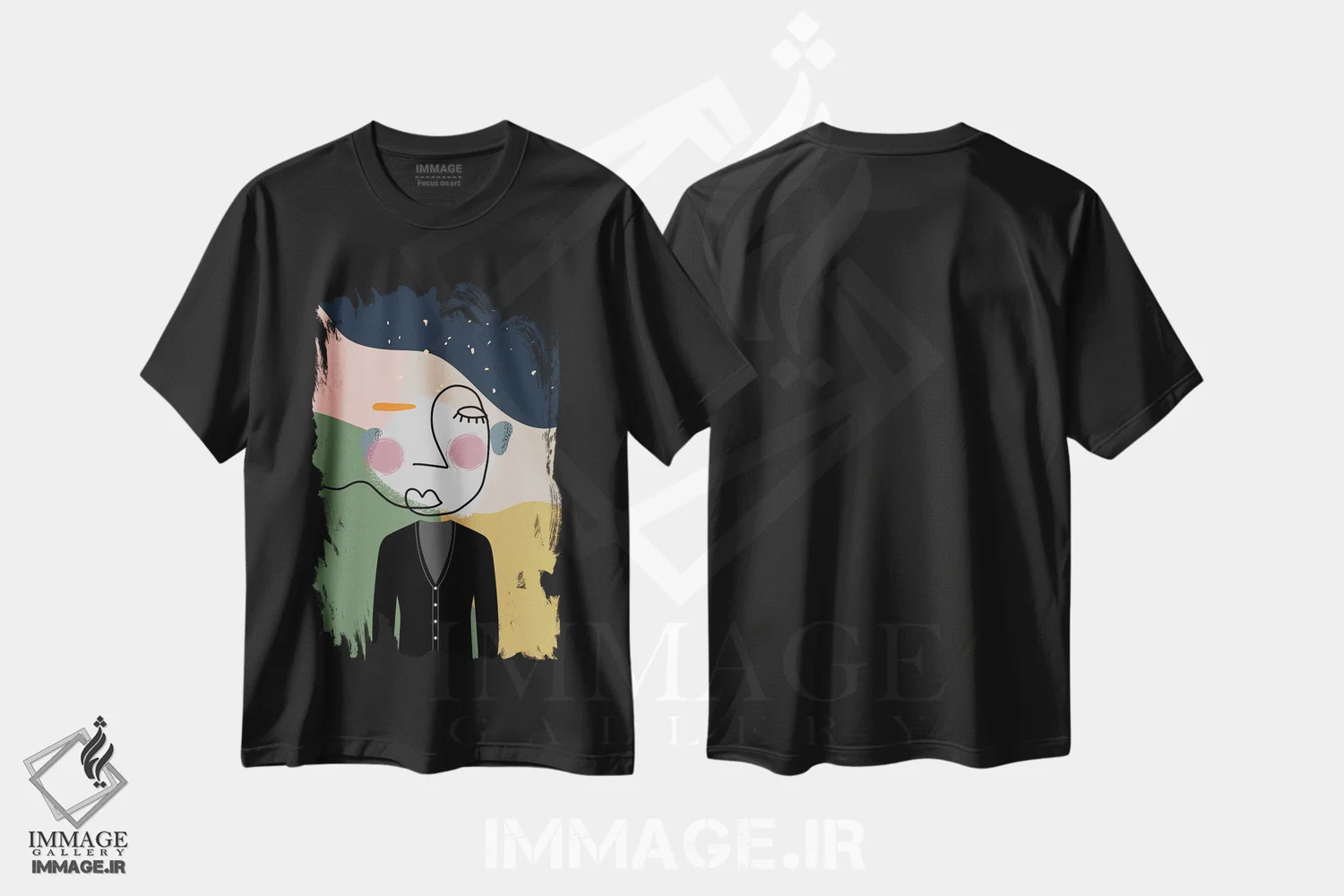 تیشرت مشکی طرح دار اثر شاهزاده - نقاشی خطی مدرن و قدیمی انتزاعی، تزئینی اثر پیج ترنر | immage.ir