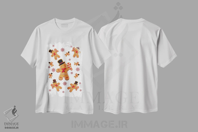 تیشرت سفید طرح دار تابلوی دیواری نان زنجبیلی، هنر دیجیتال اثر پیج ترنر | immage.ir