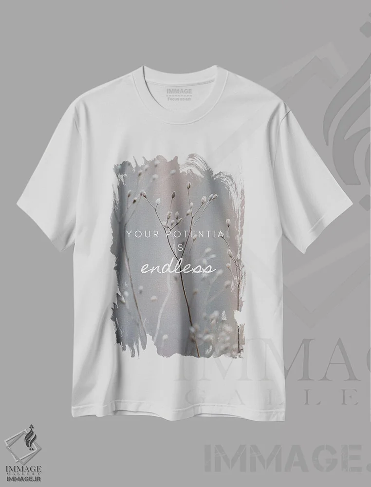 تیشرت سفید طرح دار توانایی تو بی پایان است، هنر دیجیتال اثر پیج ترنر | فروشگاه ایماژ