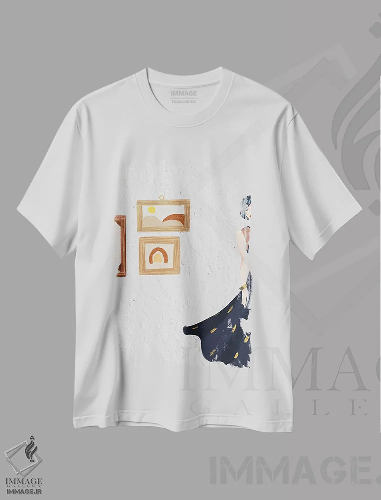 تیشرت سفید طرح دار به زودی برمی گردم، تزئینی اثر پیج ترنر | فروشگاه ایماژ