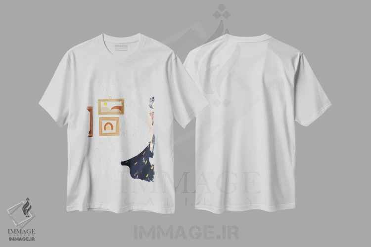 تیشرت سفید طرح دار به زودی برمی گردم، تزئینی اثر پیج ترنر | فروشگاه ایماژ