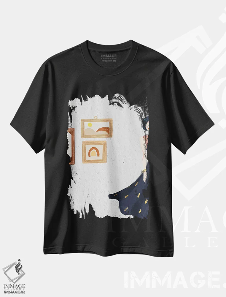 تیشرت مشکی طرح دار به زودی برمی گردم، تزئینی اثر پیج ترنر | immage.ir