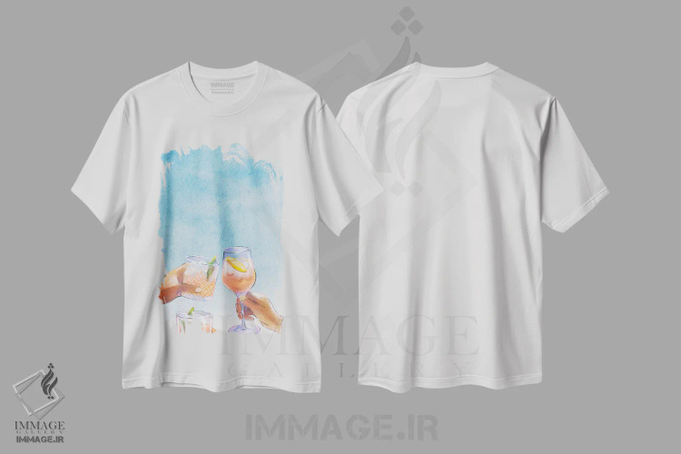تیشرت سفید طرح دار به سلامتی در یک روز تابستانی، دکور ساحلی اثر پیج ترنر | immage.ir