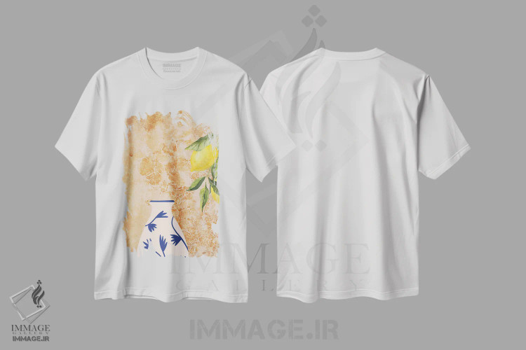 تیشرت سفید طرح دار لیمو و شیشه در آشپزخانه ایتالیایی، تزئینی اثر پیج ترنر | فروشگاه ایماژ
