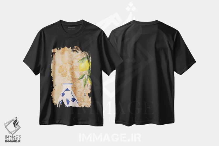 تیشرت مشکی طرح دار لیمو و شیشه در آشپزخانه ایتالیایی، تزئینی اثر پیج ترنر | immage.ir