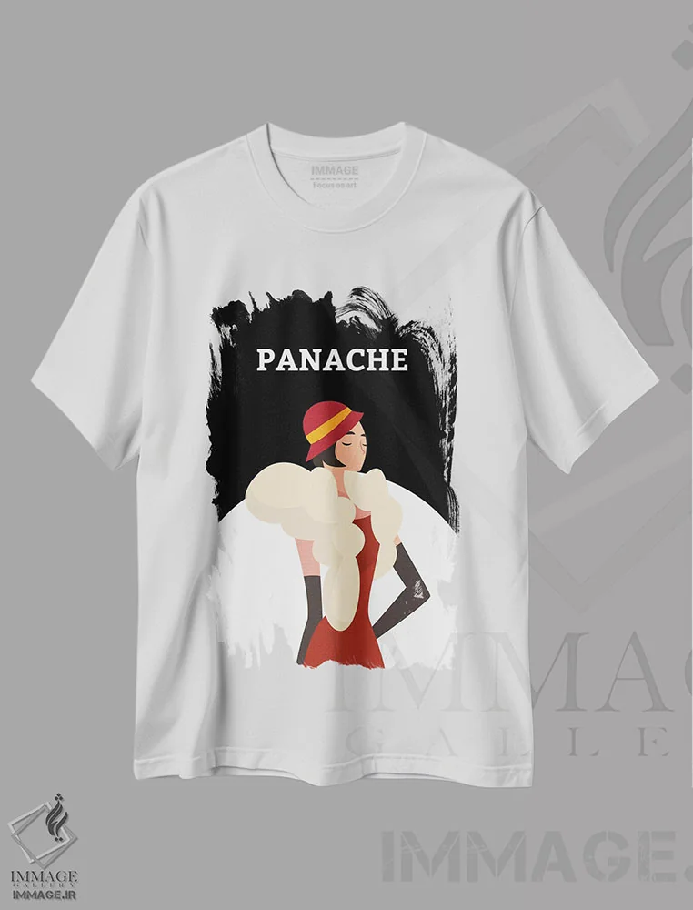 تیشرت سفید طرح دار شکوه آرت دکو با دختر رقصنده گتسبی، آرت دکو اثر پیج ترنر | immage.ir