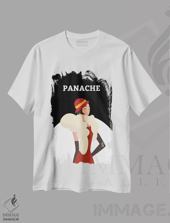 تیشرت سفید طرح دار شکوه آرت دکو با دختر رقصنده گتسبی، آرت دکو اثر پیج ترنر | immage.ir