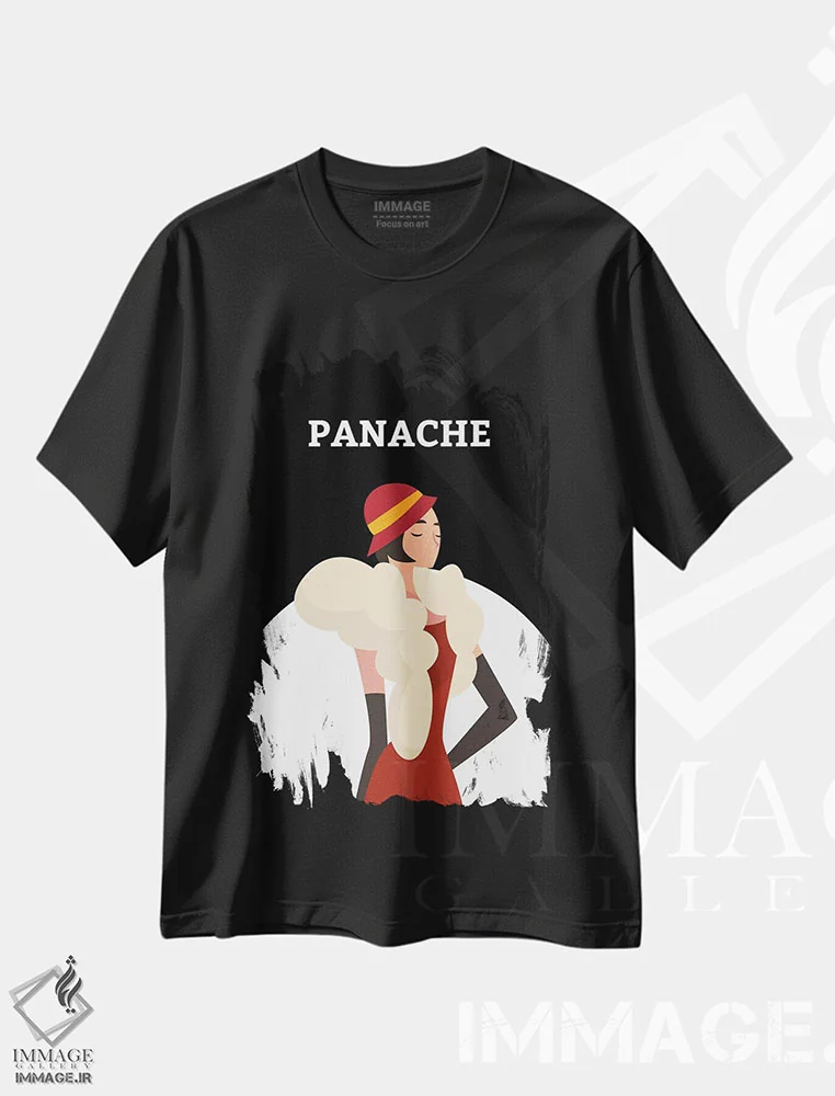 تیشرت مشکی طرح دار شکوه آرت دکو با دختر رقصنده گتسبی، آرت دکو اثر پیج ترنر | فروشگاه ایماژ