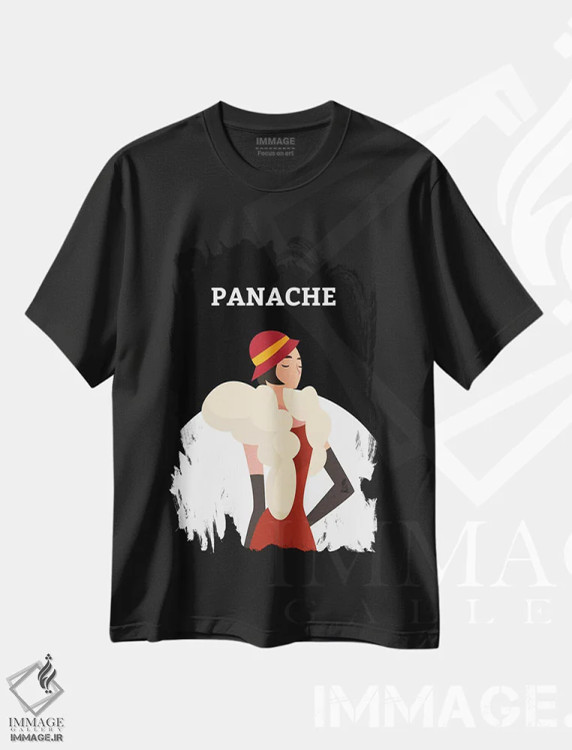 تیشرت مشکی طرح دار شکوه آرت دکو با دختر رقصنده گتسبی، آرت دکو اثر پیج ترنر | فروشگاه ایماژ