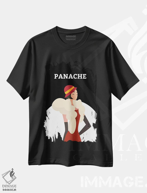 تیشرت مشکی طرح دار شکوه آرت دکو با دختر رقصنده گتسبی، آرت دکو اثر پیج ترنر | فروشگاه ایماژ