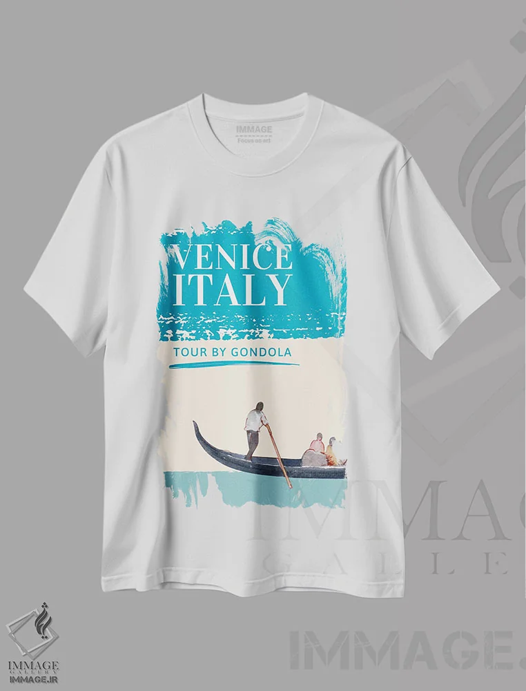 تیشرت سفید طرح دار سفر مینیمال، تزئینی اثر پیج ترنر | فروشگاه ایماژ