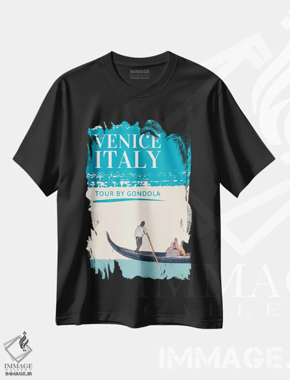 تیشرت مشکی طرح دار سفر مینیمال، تزئینی اثر پیج ترنر | immage.ir